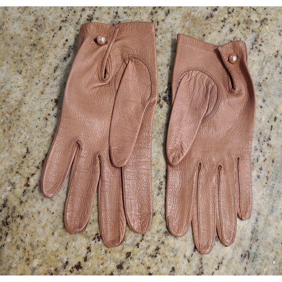 Vintage Mark Cross Gloves Women’s Size S Brown Soft Leather Button Wrist main image 11